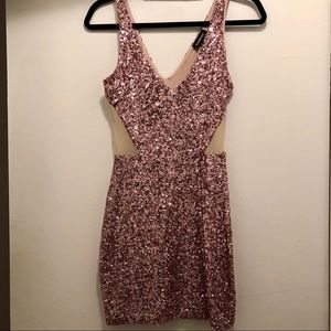 BEBE XS Mini Dress with Mesh Sides!